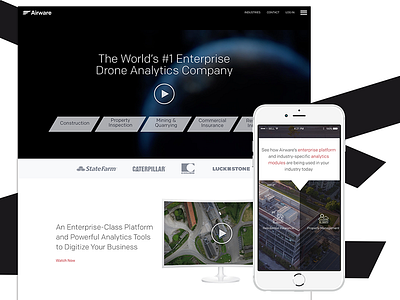 Airware - Drone Software Company Website Design agency interaction design ui ux web design