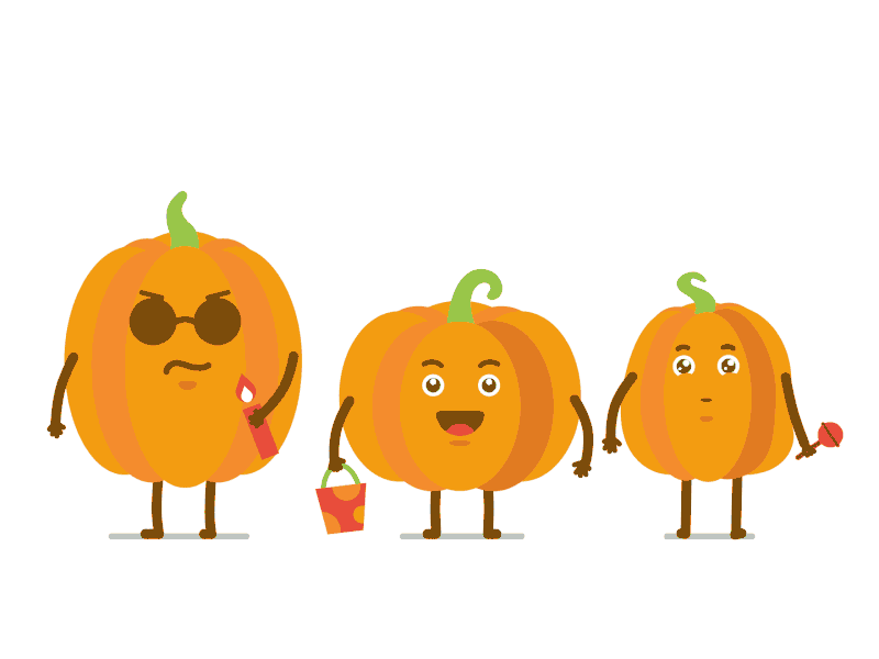Scary pumpkin crew 2d animation funny halloween haomt92 motion graphic pumpkin
