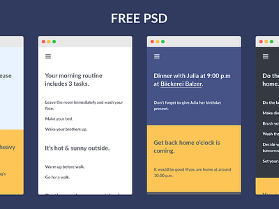 Don't Forget Your Unnecessary Things | Free PSD app mobile to do to do todo