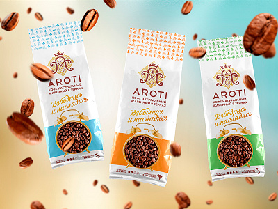 Coffee Aroti bean coffee packaging premium wake up