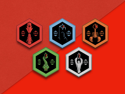 Hot Pepper Badges badges carolina reaper dragon ghost hot peppers logos scorpion viper