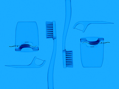 Image for a dental clinic site blue collage dentist symmetry