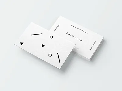 Sunken Studio black and white brand business cards design geometric identity leeds minimal print