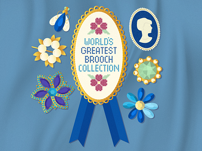 World's Greatest Brooch Collection brooch bugs cameo design flowers illustration jewelry jewels pins vector