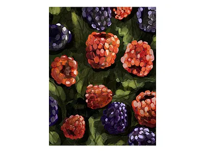 Summer Berries adobe adobe sketch design digital painting drawing fruit illustration photoshop texture