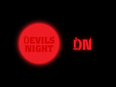 Devils Night black devil devils night halloween logo illustration monogram red spooky wordmark