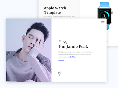 Screen - Minimal Portfolio Template icons photography portfolio ui website