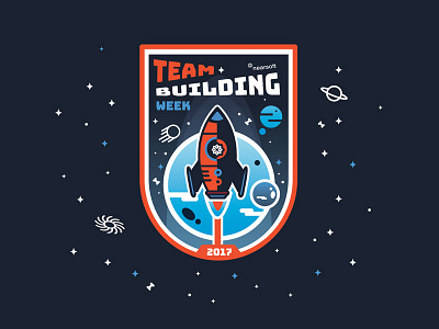 Team Building Week November Edition badge galaxy logo rocket space