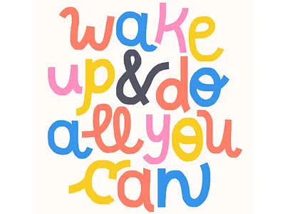 Wake Up hand lettering motivation monday trackpad typography