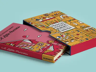 A Little Princess + Slip Case Cover a little princess book design cover illustrator line art shape based slip case vector