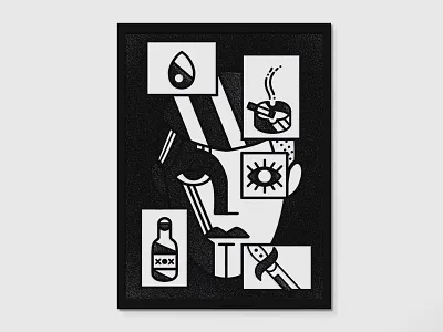 Windows black and white drugs illustration windows