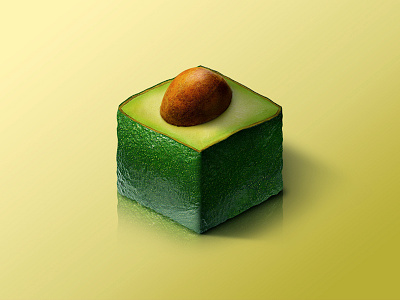 Avocado @ World of Isometric Fruits avocado design fitness fruit graphic health illustration isometric kiwi manipulation photoshop