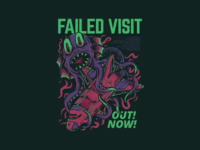 Failed Visit custom illustration merchandise series service space t shirt design