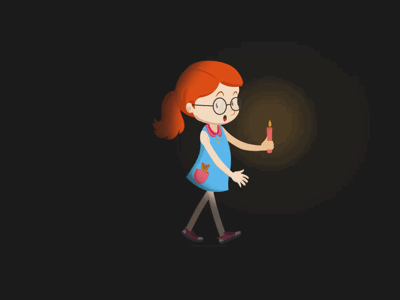 Happy Halloween and sweet dreams 😈😈👻 animation candle dream gif girl halloween monster night nightmare scared walk