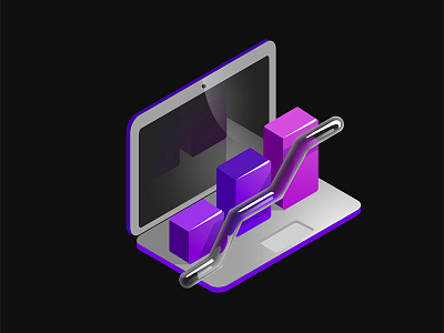 Monitor diagram icon illustration monitor vector