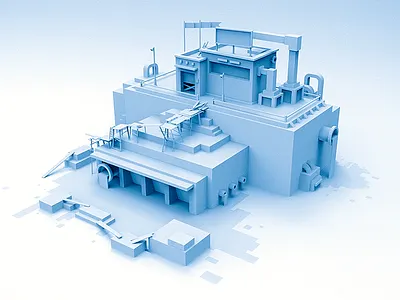 The hunter's hut #blocktober 3d blocking blocktober city foundry hut isometry plant render resume tolitt