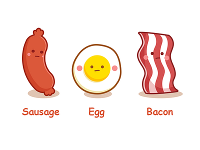 cartoon food bacon cartoon egg food illustration sausage