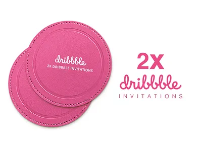 2x Dribbble Invitations 2 dribbble giveaway illustration invitation invite join two