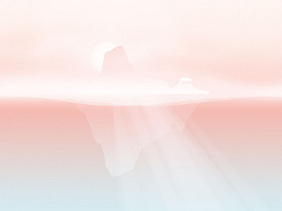 January background bear calendar cold fog iceberg illustration january pastel pink sunset