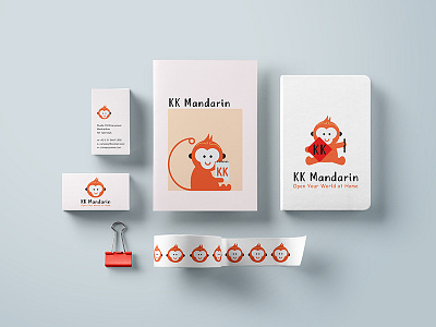 KK Mandarin Branding branding design image design monkey stationary