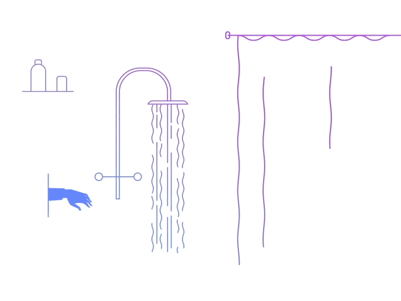Manetos after effects animation design explainer gif graphics heat illustration motion shower