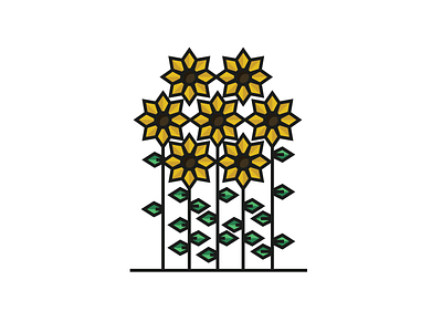 Sunflowers icons illustration sunflowers