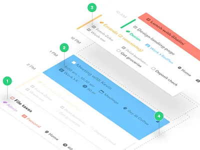 Landing page graphic calendar events ios material design mobile perspective productivity task list tasks to do ui ux