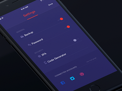 Daily UI #007 - App Settings app daily ui phone purple settings ui ux