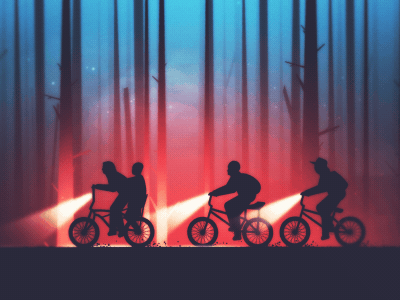 Stranger Things bikes dustin eleven kids lucas mike stranger things