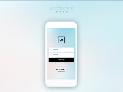 WASCHBOTE.AT | Redesign Branding & Web/UI branding gradient laundry service login mobile ui design web design