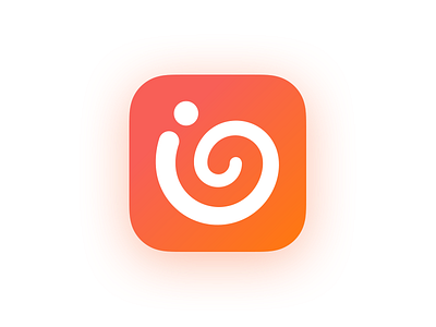 Inspirally app gradient icon logo orange spiral