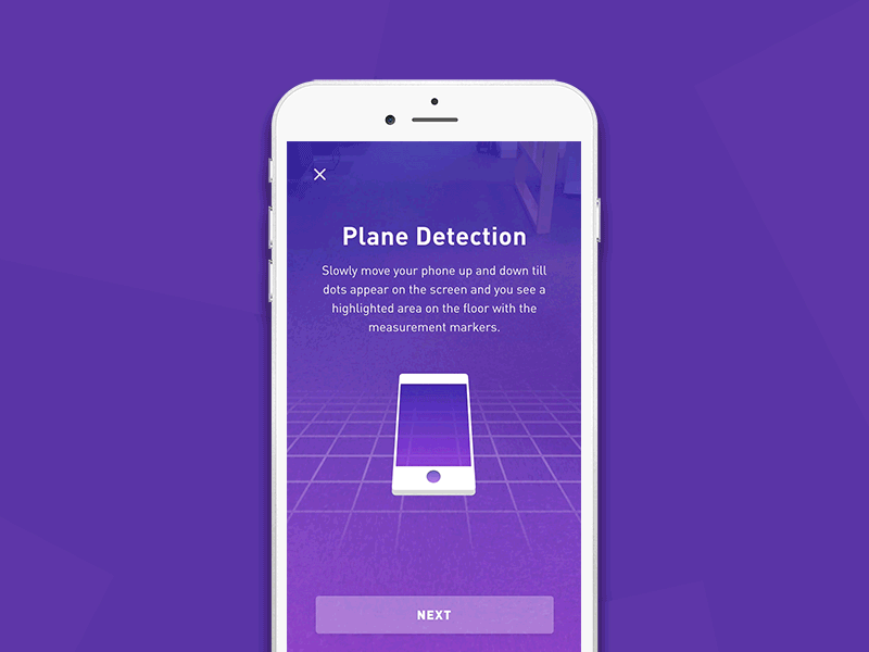 AR Kit Onboarding 3d animation ar ar kit fashion e commerce flinto gif instructions interstitial screen myntra on boarding plane detection