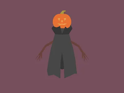Pumpkin Man ghost halloween illustration lowpoly pumpkin
