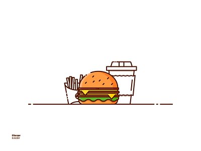 Do you even cheat? cup drink fast food fries hamburger illustration menu outline