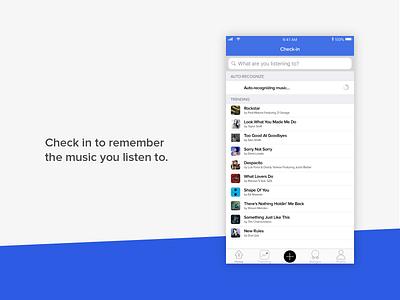Canary | Check-in Screen check in discover discovery ios music screen social network ui