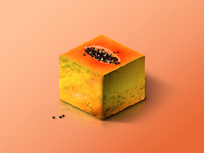 Papaya @ World of Isometric Fruits art design fitness fruit graphic health illustration isometric kiwi manipulation photoshop