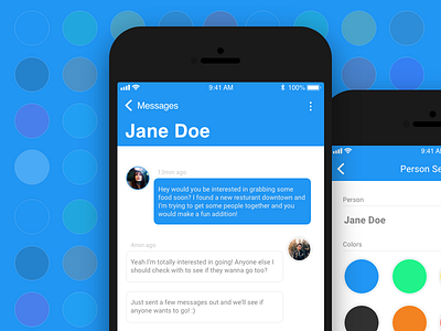 Daily UI #013 — Direct Messaging app avatar blue bubble dailyui ios messages mobile profile