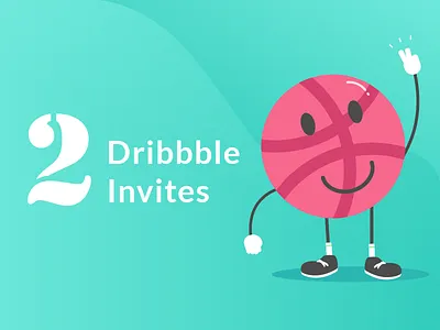 2 Dribbble Invites basketball character character design cute design dribbble flat gradient illustration invitation player vector
