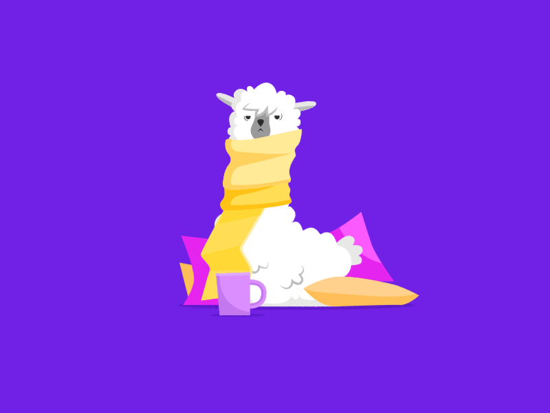 Sick Llama character cold llama quibbles sick untime