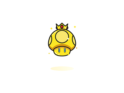 Golden Mushroom from Super Mario doodle draw flatdesign gold graphicdesign illustration illustrator mario odyssey mushroom pop culture super mario vector