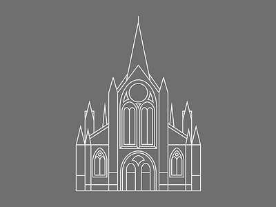 Glasgow Cathedral Illustration cathedral glasgow icon illustration line logo thick