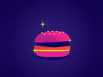 Pop Burger burger pink shiny stars
