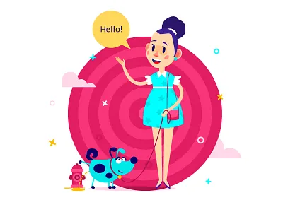 Hello! art charaсter design good hello illustraton web