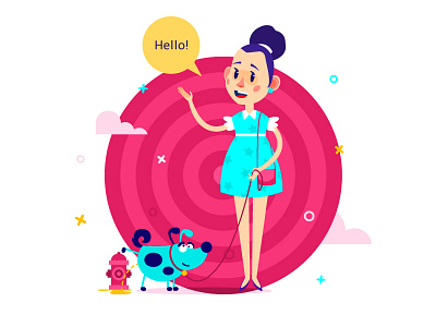 Hello! art charaсter design good hello illustraton web