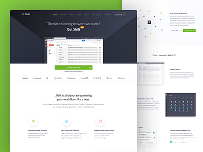 Shift 2.0 Launch 🚀 app landing page mail product shift ui website