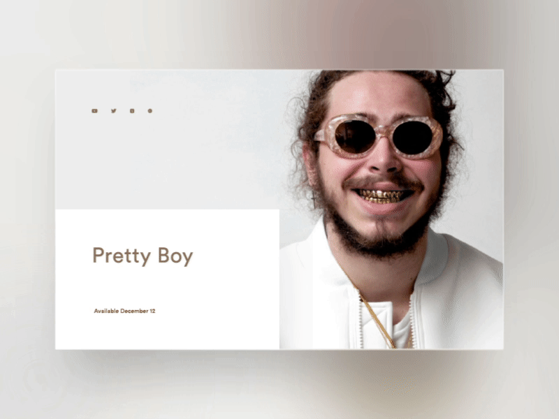 Post Malone — Landing Experiment animation blur clean design minimal music post malone rap ui ux website white space
