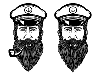 Captaine beard captaine gentleman gentleman club logo logo design nautical sea vector