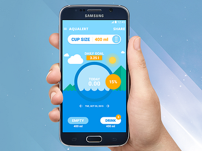 Aqualert - Water Drinking Reminder App android app ui app uxui ios samsung water app ui water drinking app water drinking reminder app