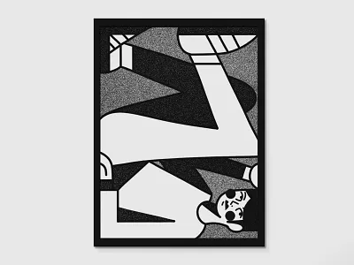 Stuck black and white illustration prison stuck