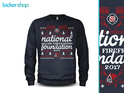 NFFF Holiday Noodie design firefighter holidays screenprint sweater